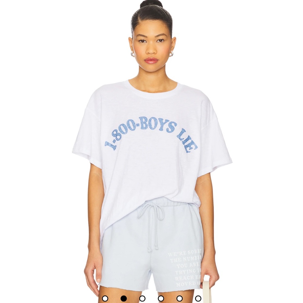 BOYS LIE Trendy White Tee with Blue Graphic